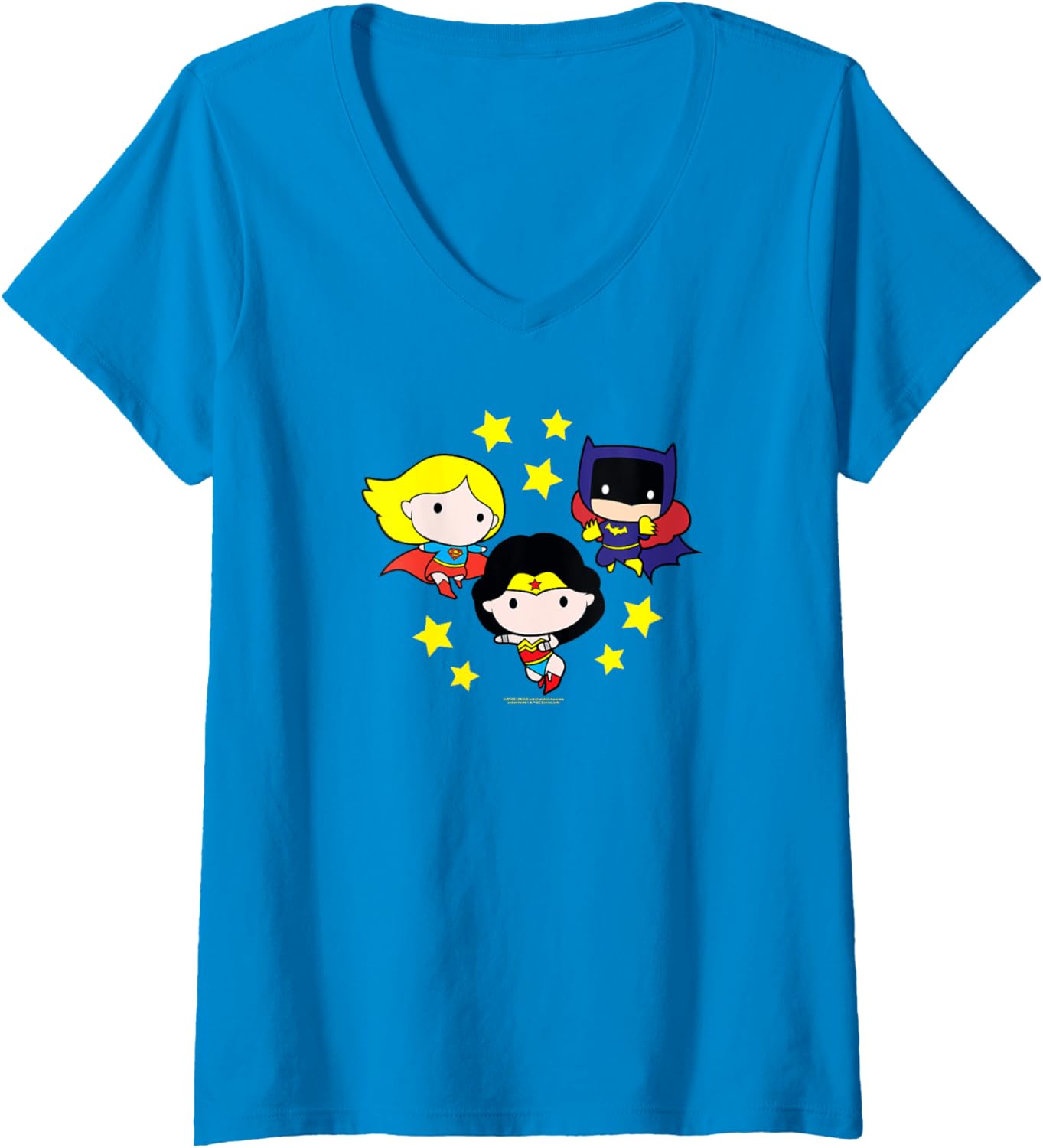 Womens Justice League Girl Power Chibi V-Neck