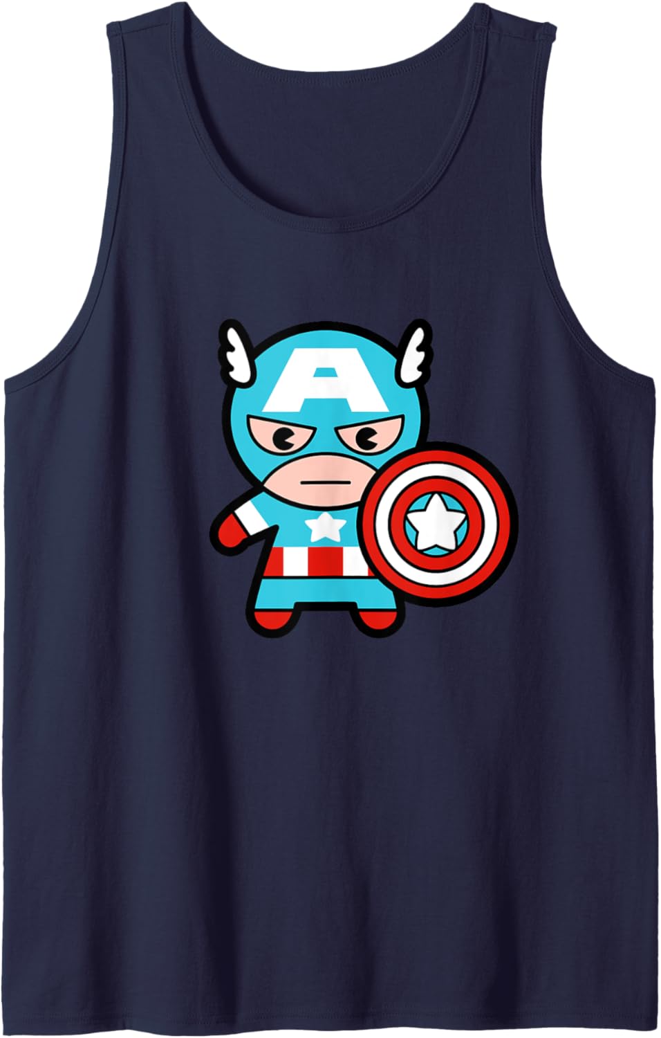 Marvel Kawaii Chibi Captain America Full Body Portrait Tank Top