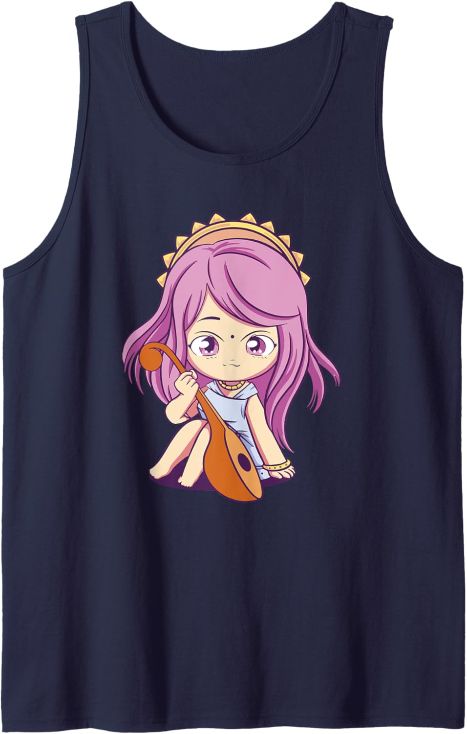 Hindu Goddess Saraswati Chibi Girl Tank Top
