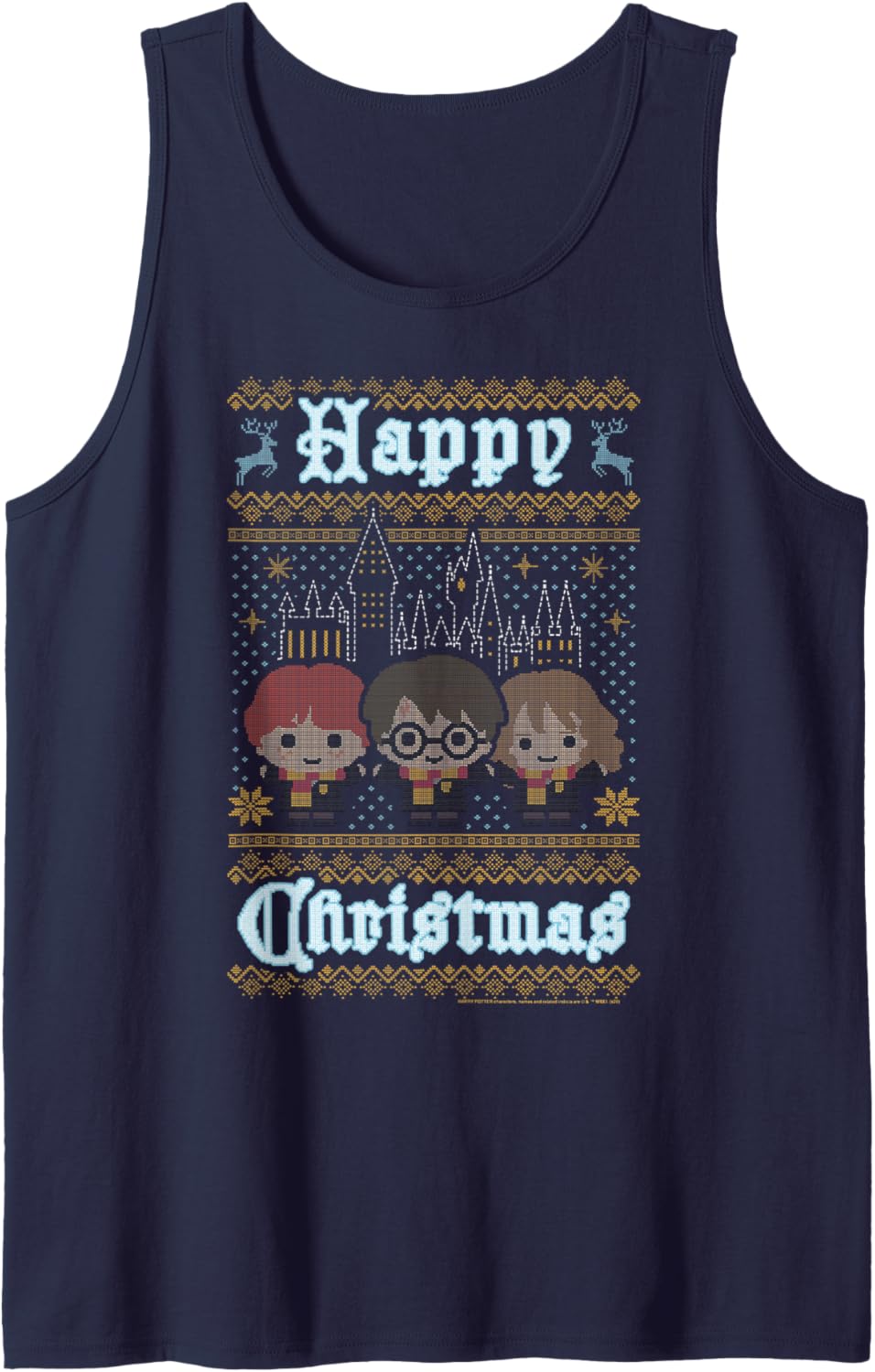 Harry Potter Happy Christmas Chibi Ugly Sweater Tank Top