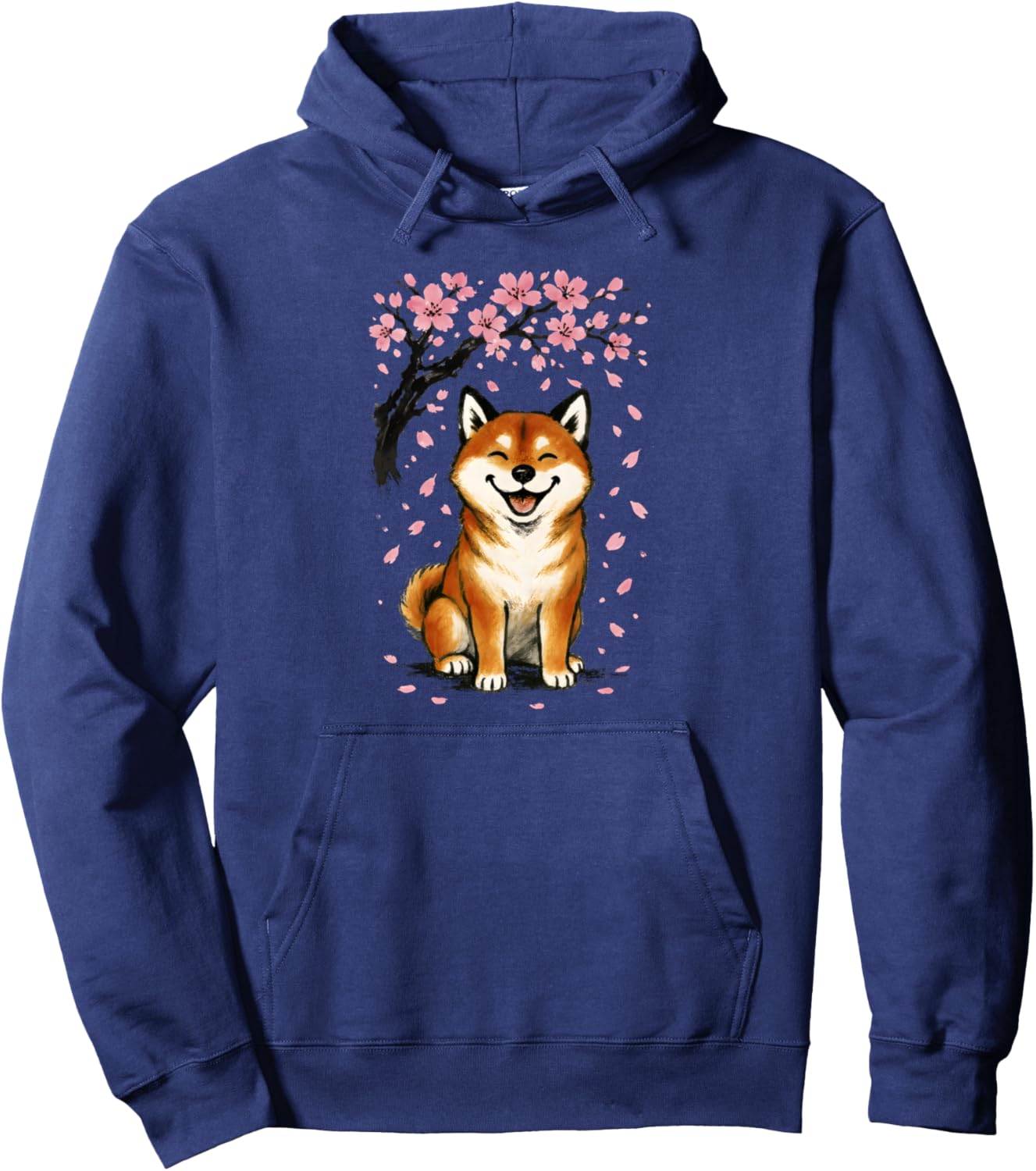 Shiba Inu Dog Japanese Cherry Blossom Sakura Tree Graphic Pullover Hoodie