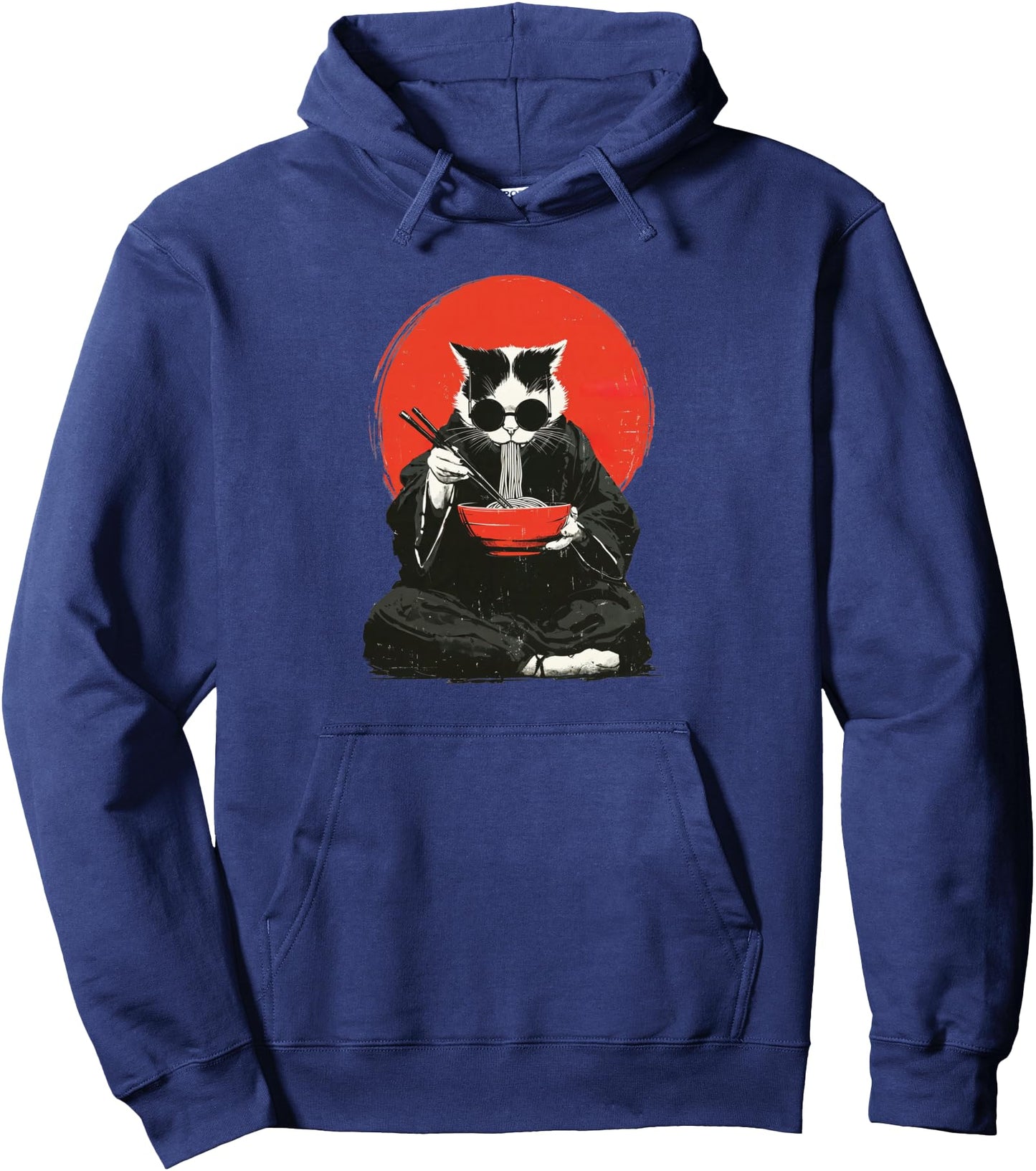 Funny Ramen Cat Japanese Anime Kawaii Graphic Pullover Hoodie
