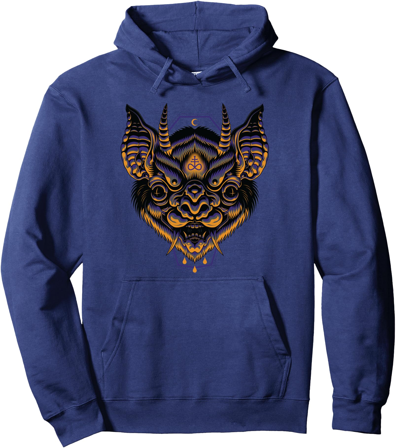 Hannya Bat American Traditional Tattoo Flash Japanese Edgy Pullover Hoodie