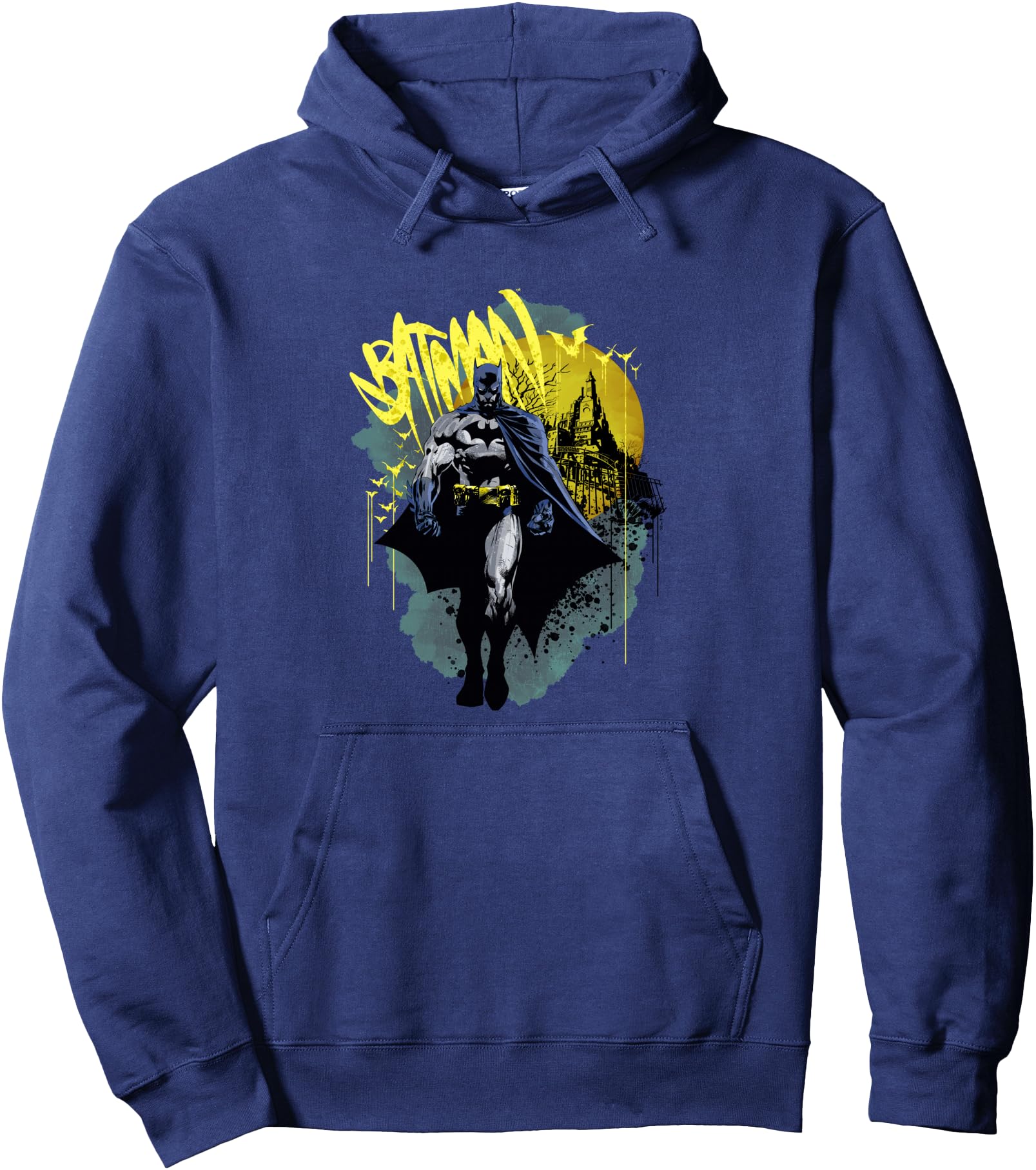 DC Comics Batman The Dark Knight Splatter Graffiti Spotlight Pullover Hoodie