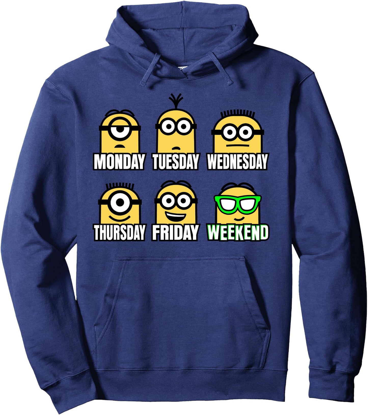 Despicable Me Minions Days and Expressions Of the Week Pullover Hoodie