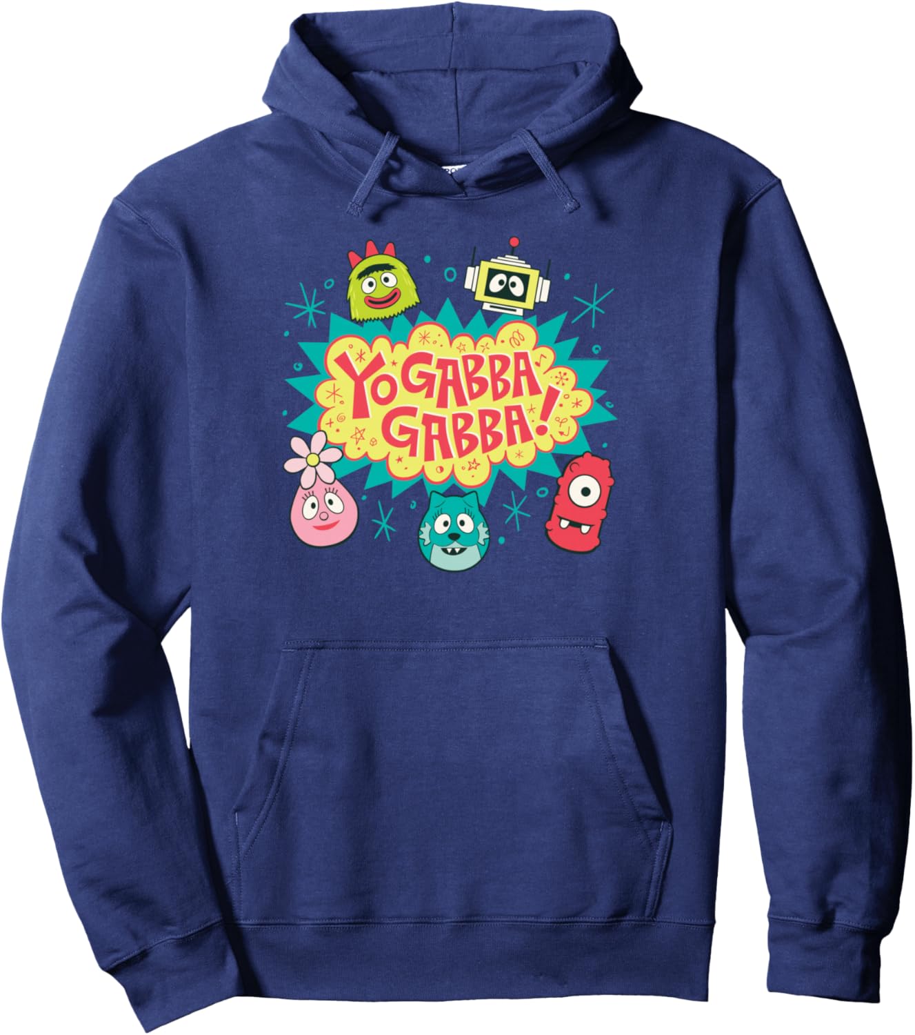 Yo Gabba Gabba! Logo with Character Heads TV Show Pullover Hoodie