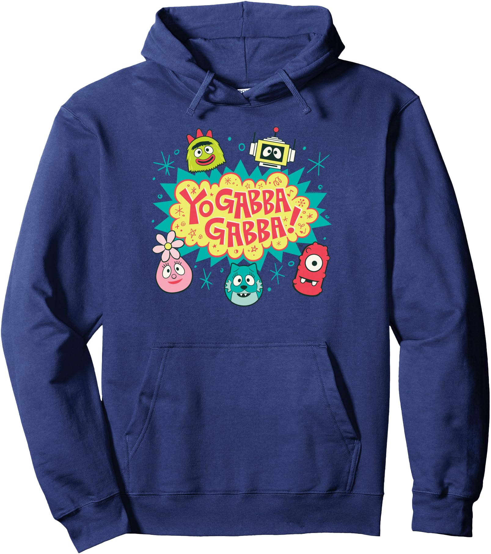 Yo Gabba Gabba! Logo with Character Heads TV Show Pullover Hoodie
