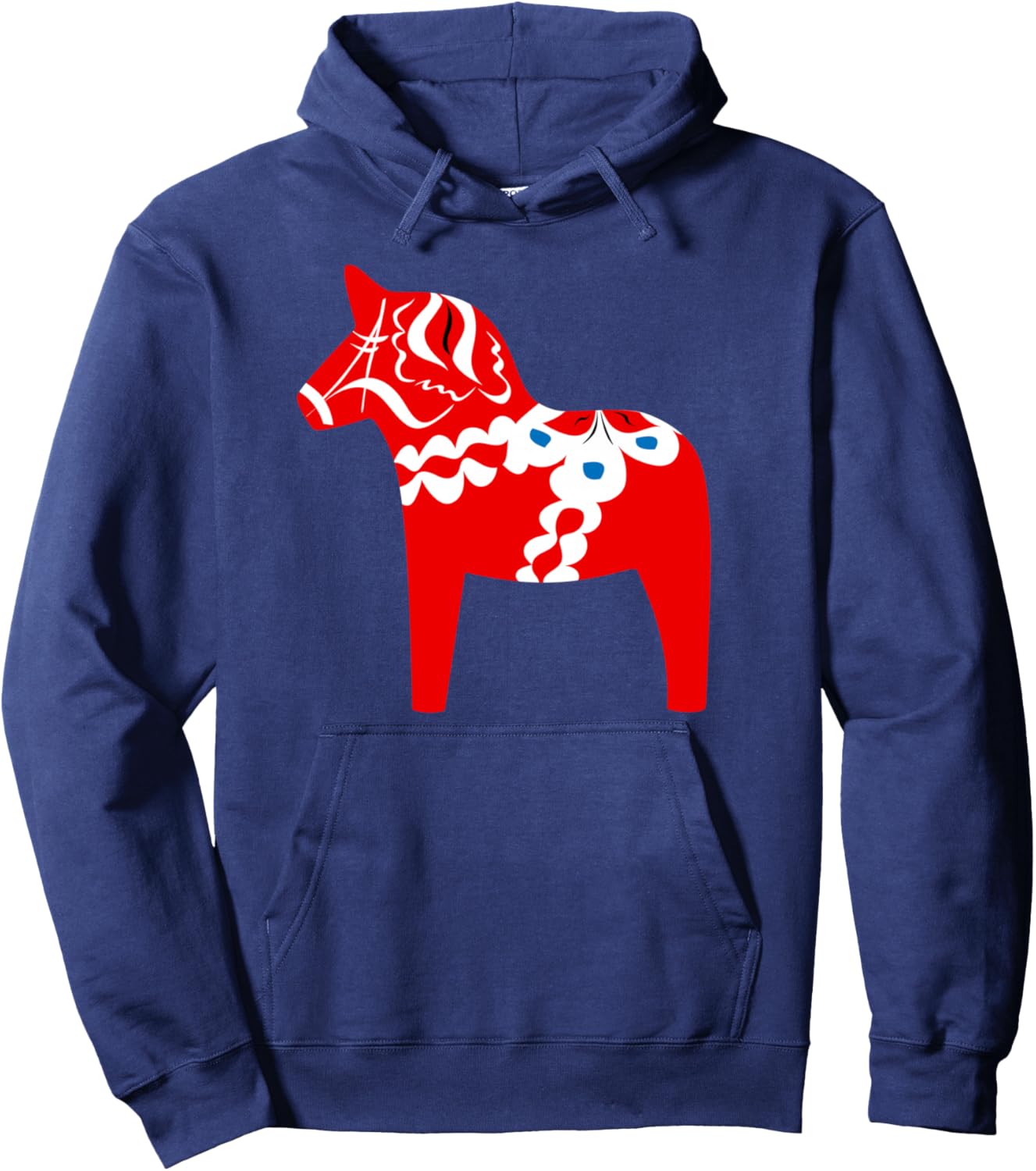 Swedish Dala Horse Dalarna Sweden Traditional Red Pullover Hoodie