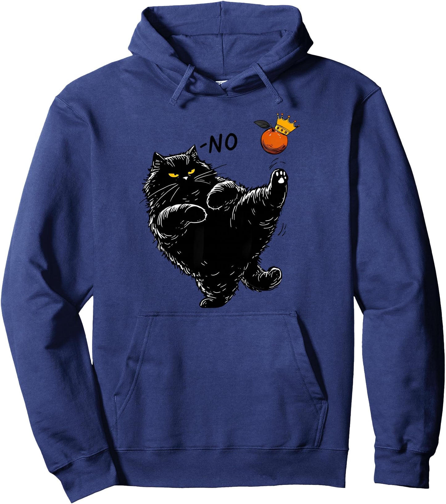 Funny Fat Black Cat No Kings Meme Kitten Lover Men Women Pullover Hoodie