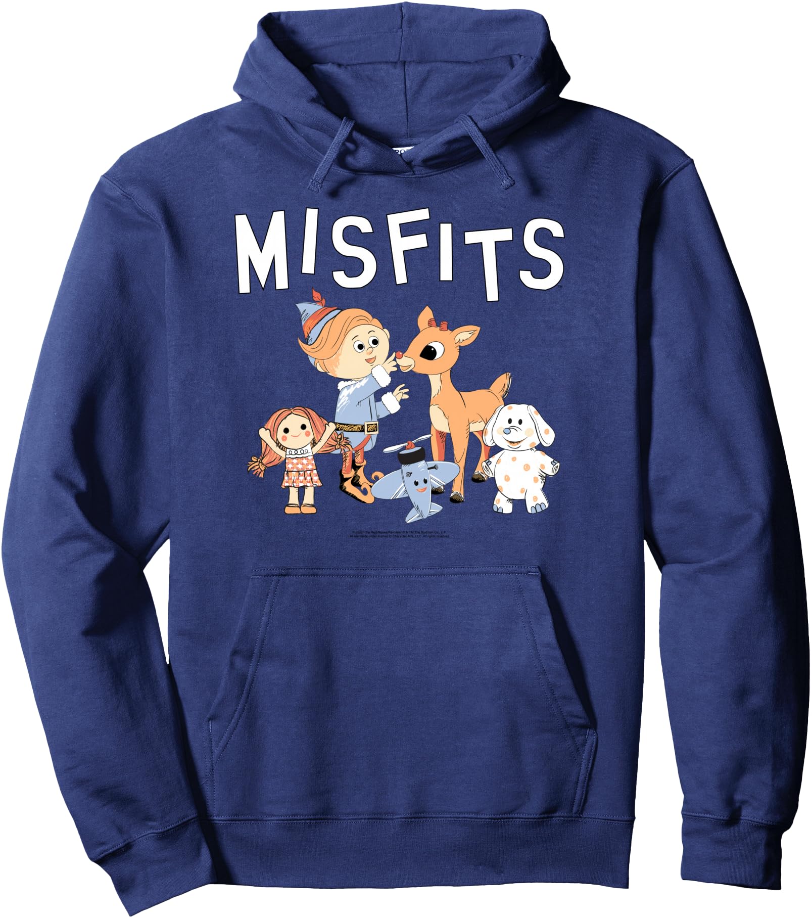 Rudolph Misfit Toys Illustration Vintage Christmas Cartoon Pullover Hoodie