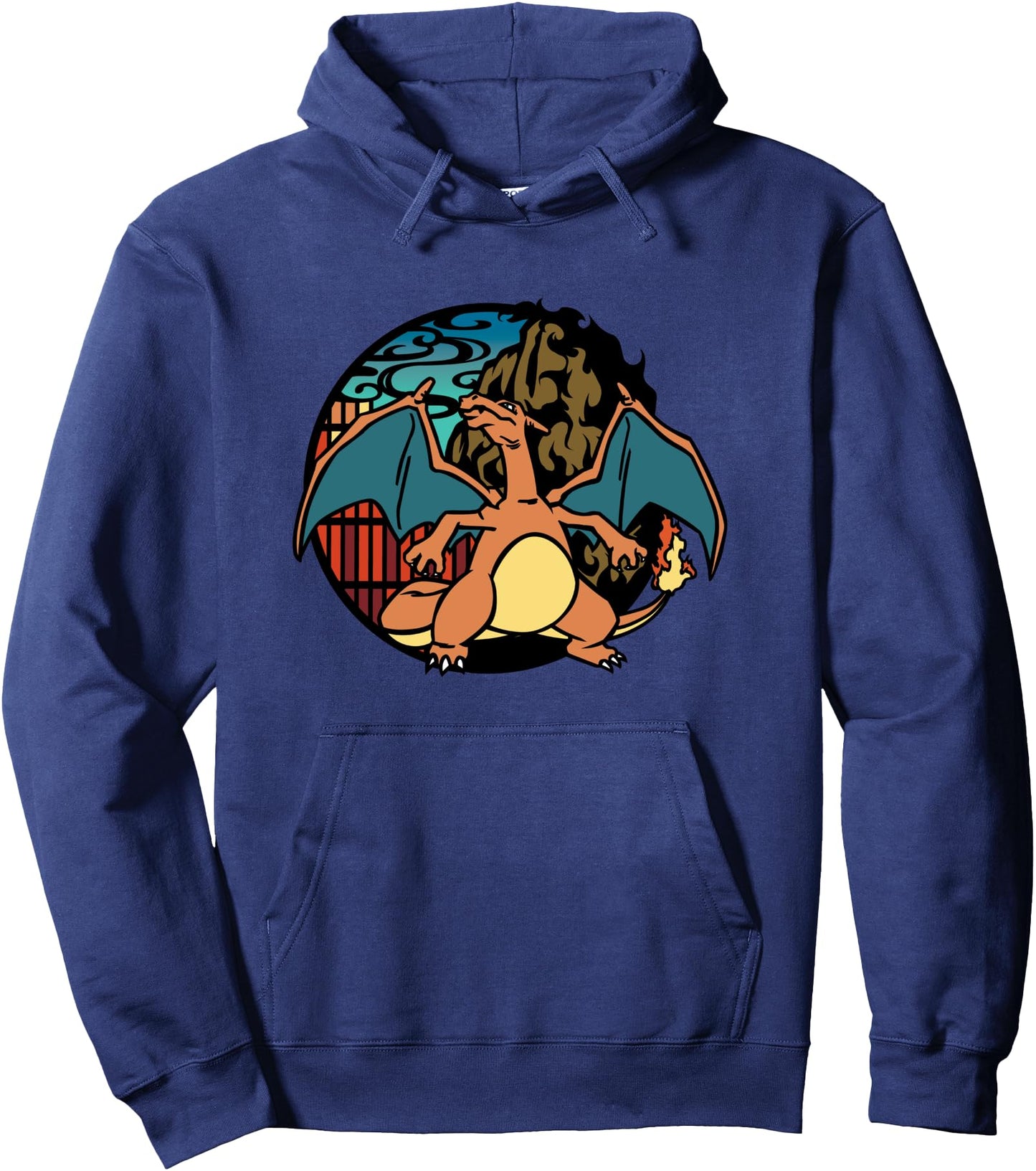 Pokmon Epic Charizard Ready To Fight Big Chest Badge Logo Pullover Hoodie