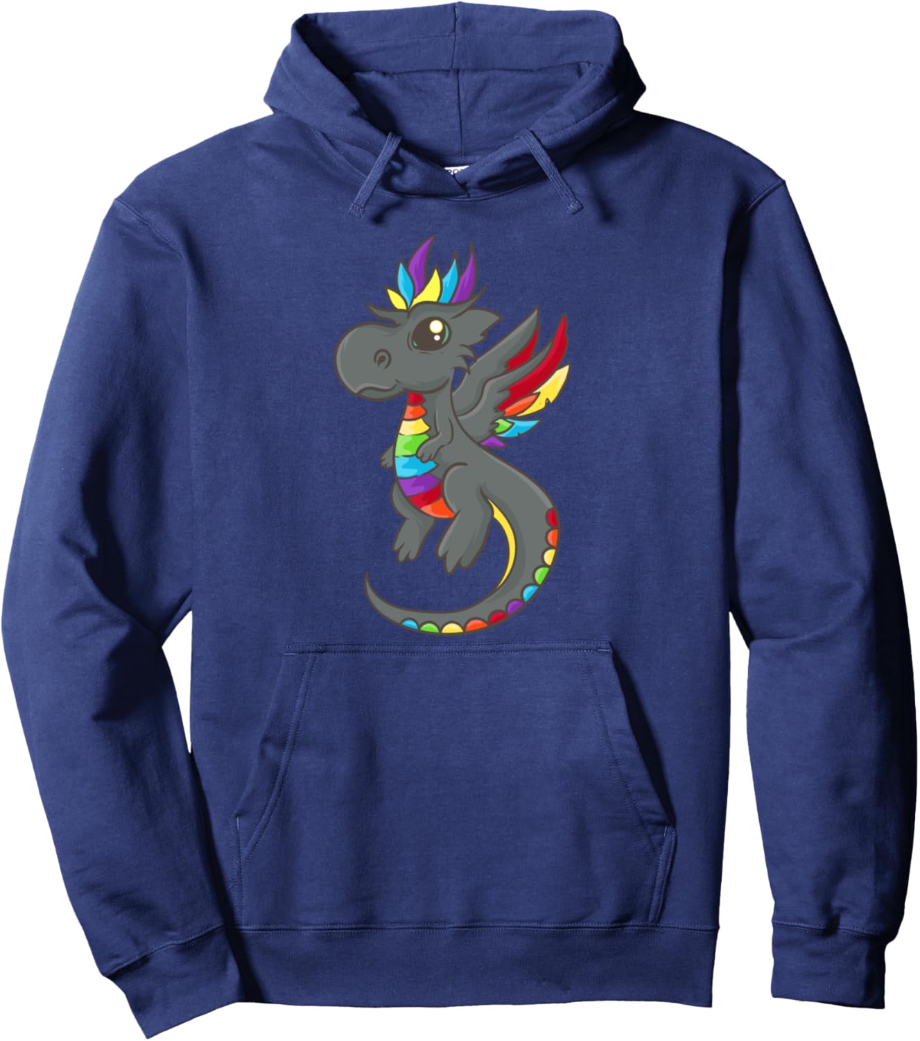 The Black Rainbow Dragon - Cute Kawaii Anime Japanese Pullover Hoodie