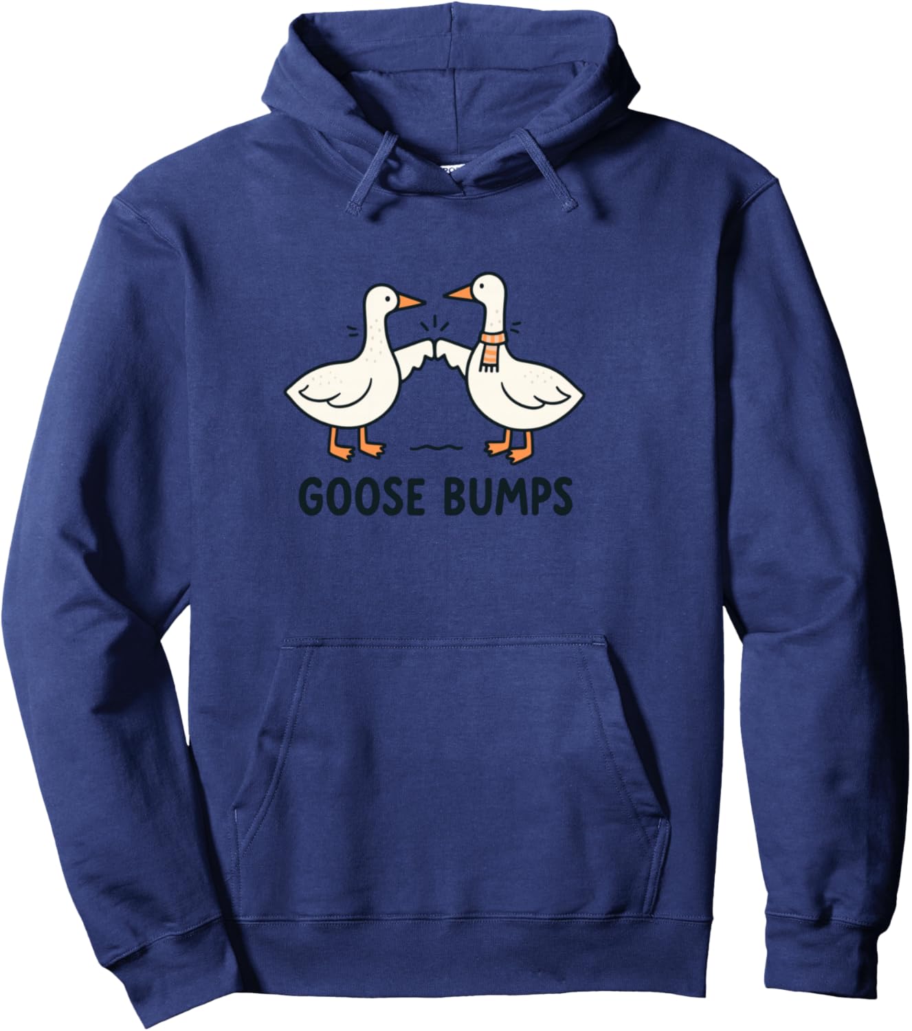 Funny Goose Fist Bump Pun Minimal Cute Animal Illustration Pullover Hoodie