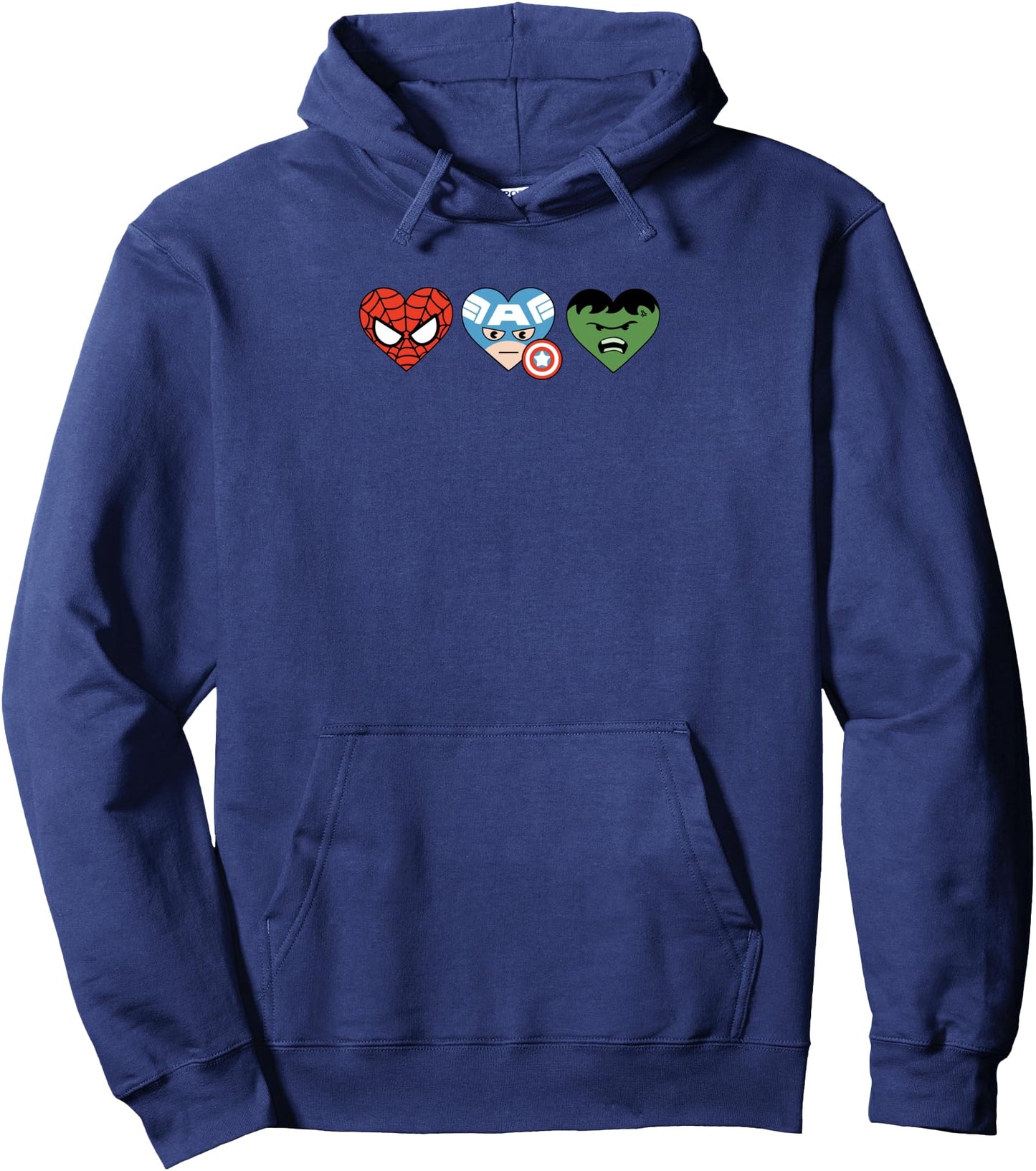 Amazon Essentials Marvel Hero Hearts Spider-Man Captain America and Hulk Pullover Hoodie