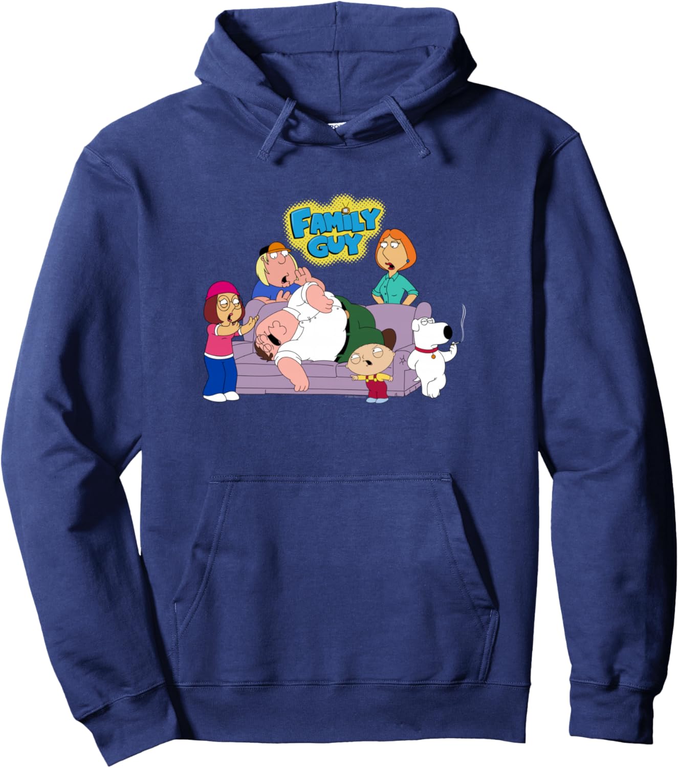 Family Guy Drunk Peter and Family with Logo Cartoon Pullover Hoodie