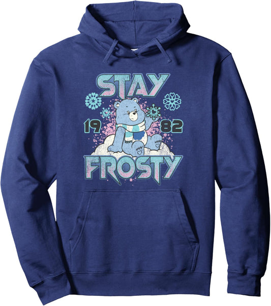 Care Bears Christmas Stay Frosty Feeling The Snow Retro Logo Pullover Hoodie