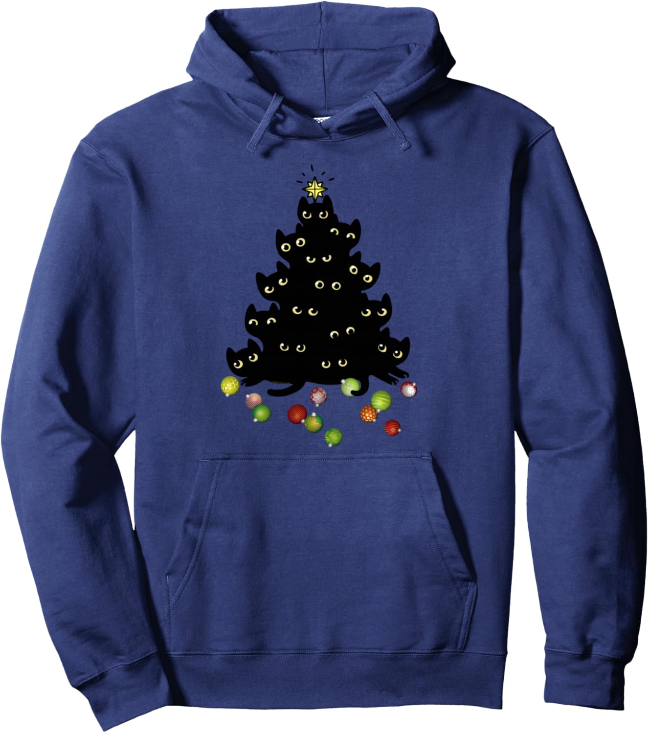 Cat Lovers Cute and Funny Holiday Tree Christmas Pullover Hoodie