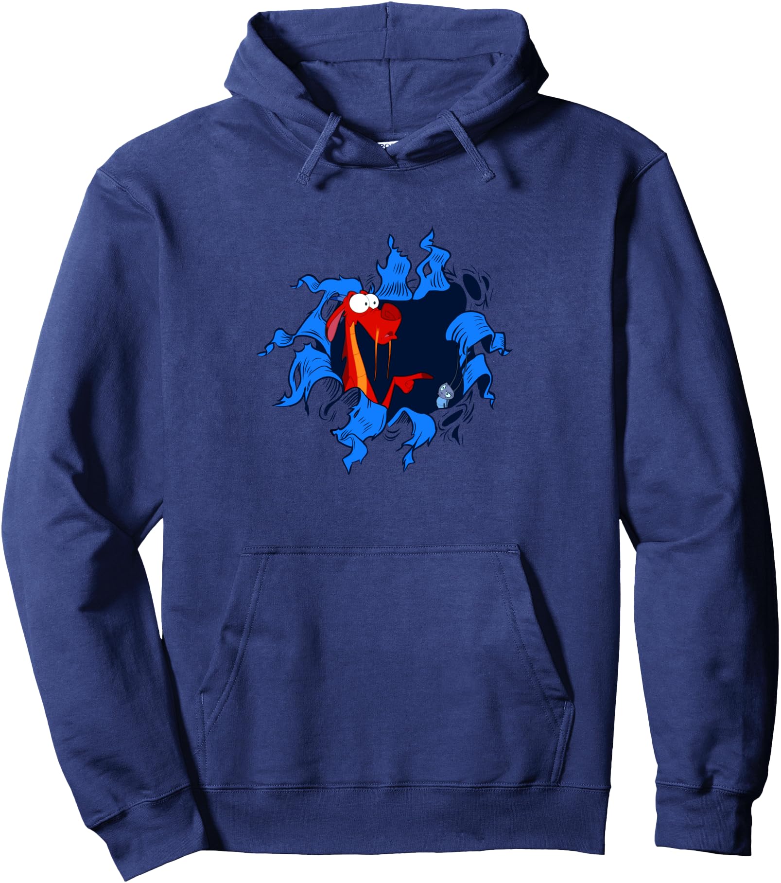 Disney Mulan Mushu Cri-Kee Takes The Blame Ripped Pullover Hoodie