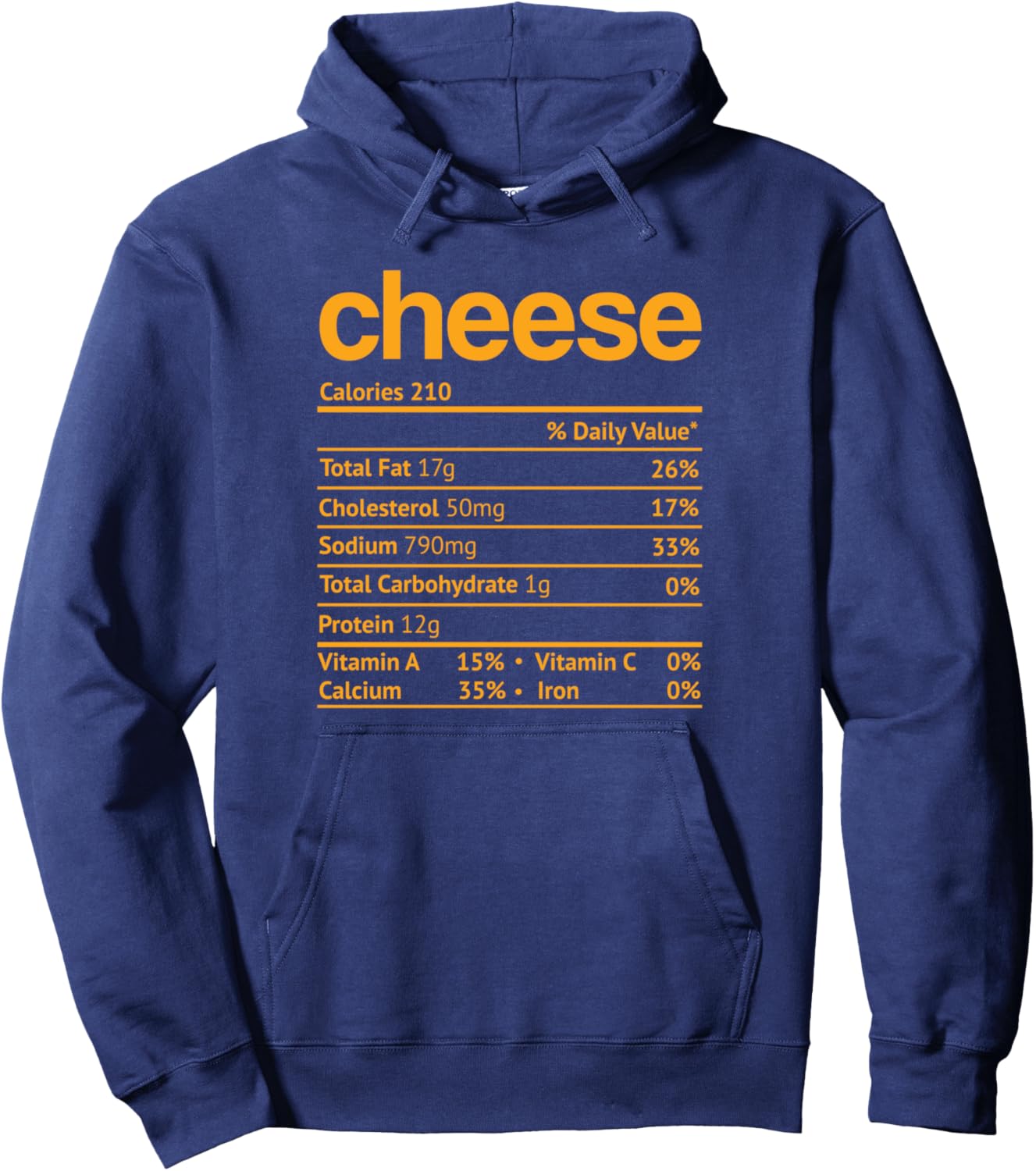 Cheese Nutrition Fact Funny Thanksgiving Christmas Pullover Hoodie