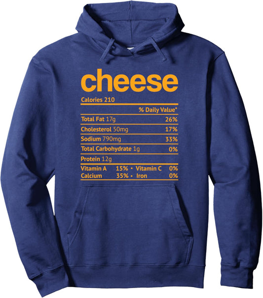 Cheese Nutrition Fact Funny Thanksgiving Christmas Pullover Hoodie