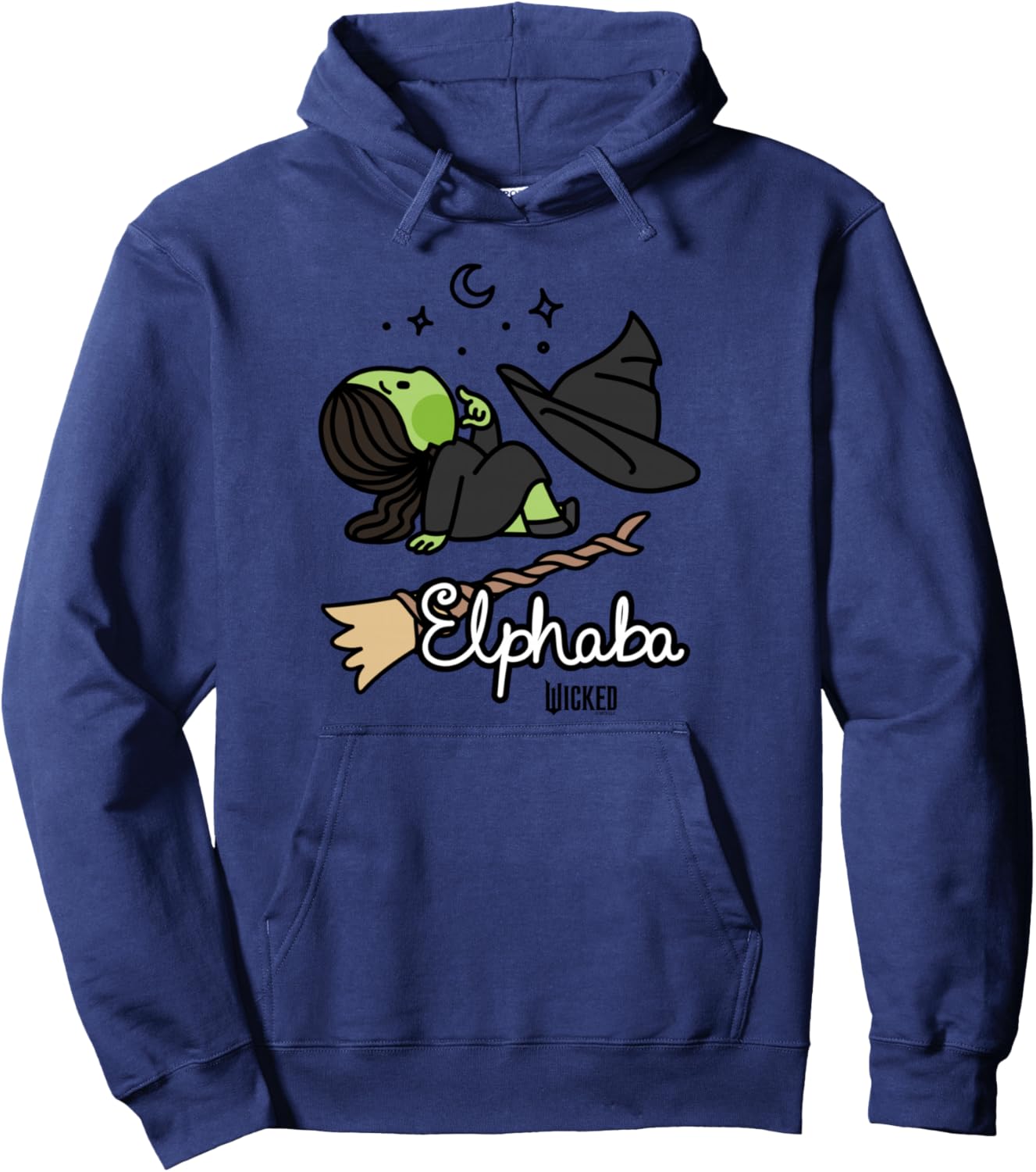 Wicked Logo Elphaba Daydreaming Playful Cartoon Style Pullover Hoodie