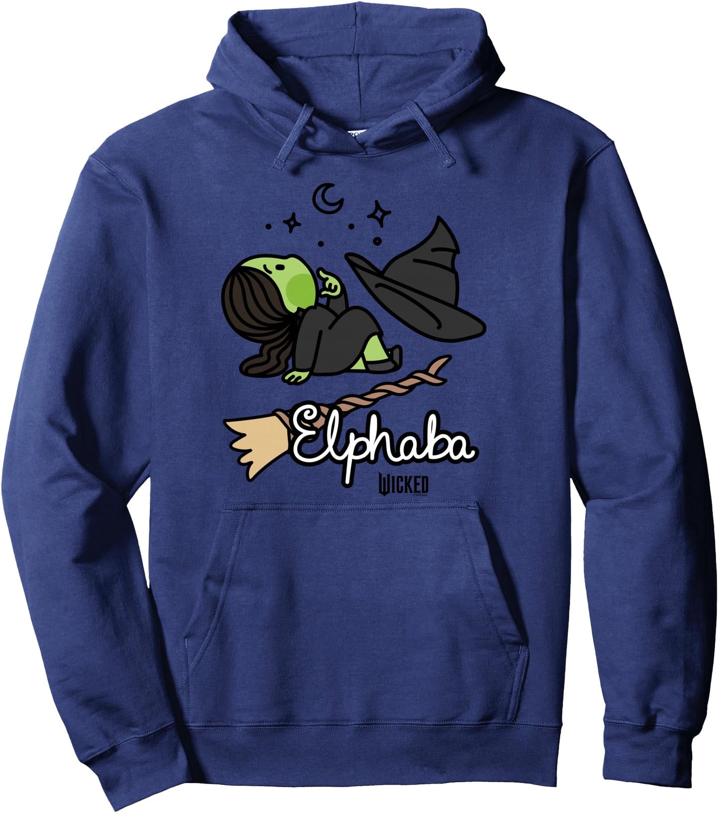 Wicked Logo Elphaba Daydreaming Playful Cartoon Style Pullover Hoodie