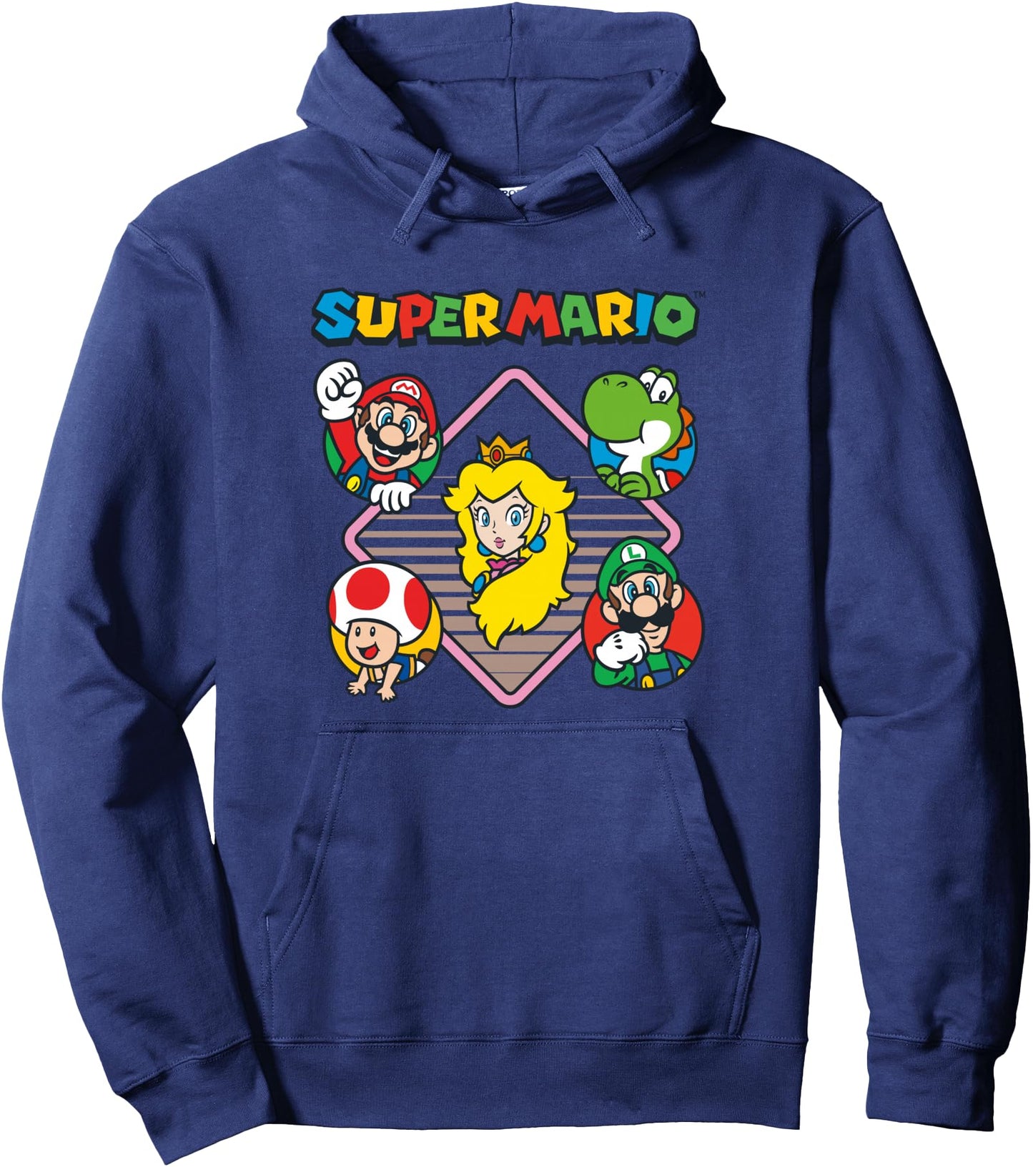 Super Mario Bros Vintage Princess Peach & Friends Pullover Hoodie