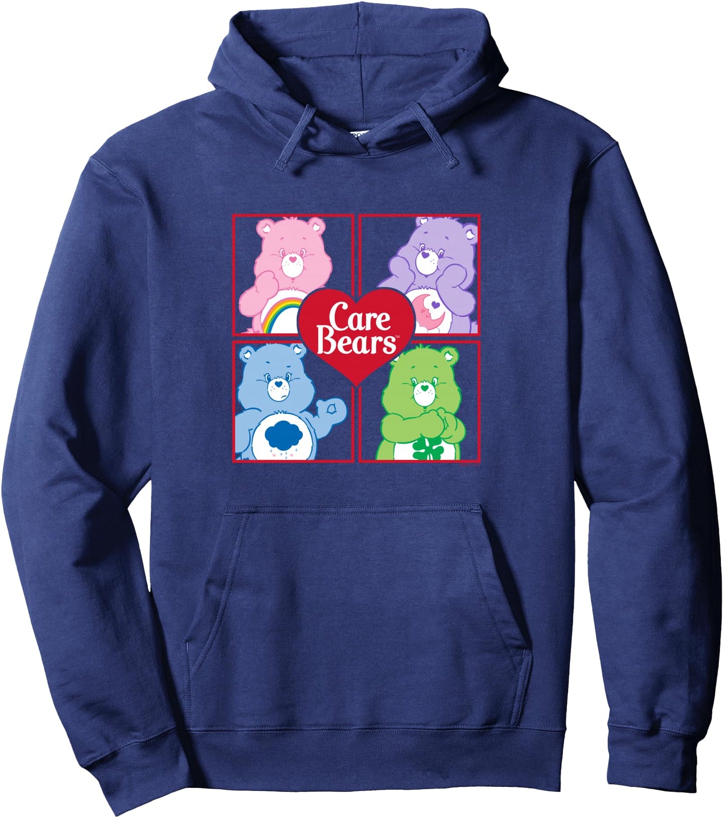 Care Bears Four Block Bears Heart Logo Retro Cartoon Pullover Hoodie