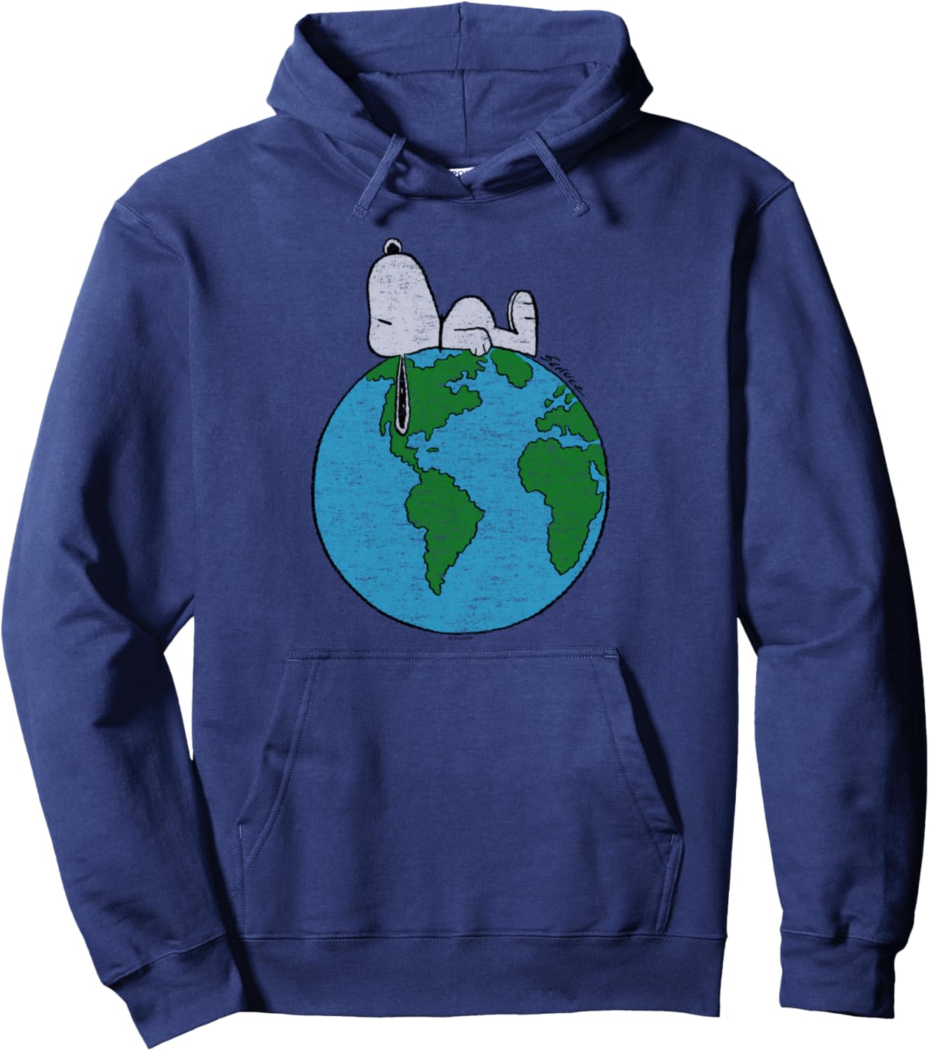 Peanuts - Snoopy Earth Day Laying On Top of the World Pullover Hoodie