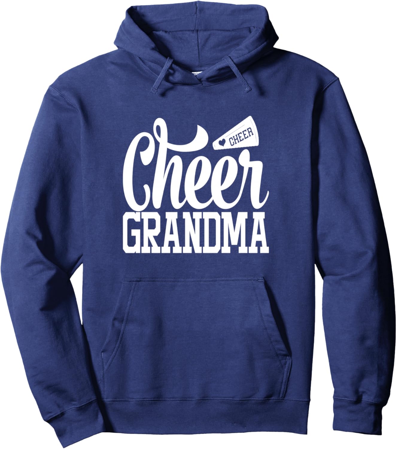 Cheer Grandma With Megaphone Heart Graphic Pullover Hoodie