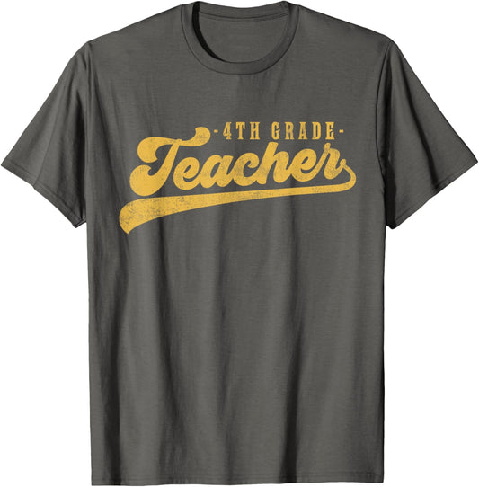 4th Grade Teacher Cute Vintage Graphic Fourth Grade Teacher T-Shirt