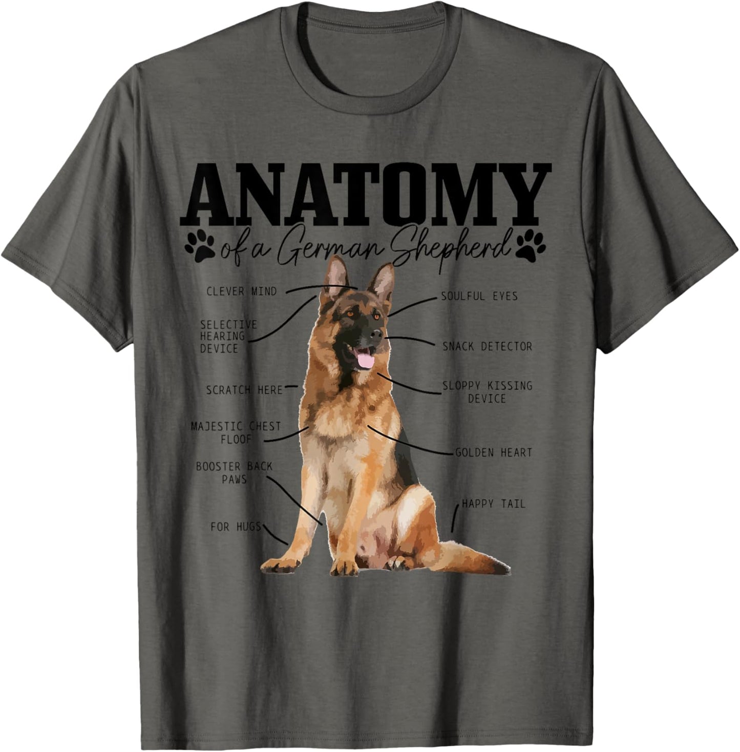 Anatomy Of A German Shepherd Funny Cute Dog Mom Dad T-Shirt
