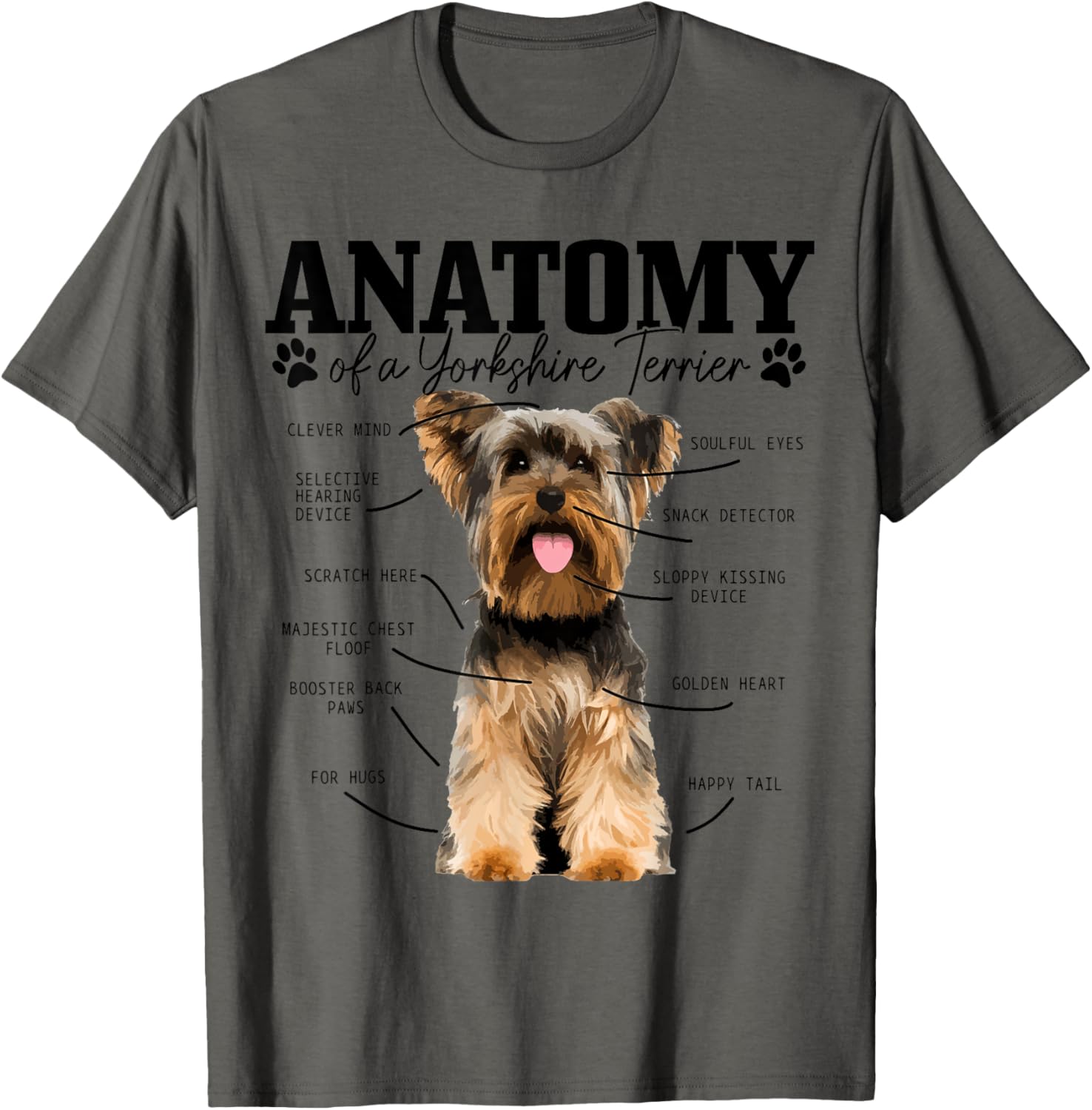Anatomy Of A Yorkshire Terrier Funny Cute Dog Yorkie Mom Dad T-Shirt for Men Women Kids