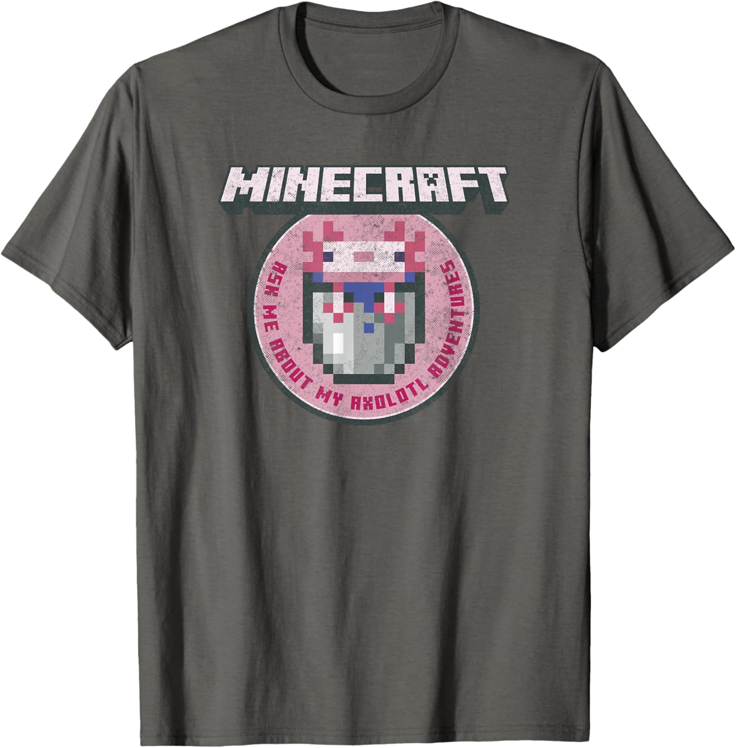 Minecraft Axolotl Adventures Circle Badge