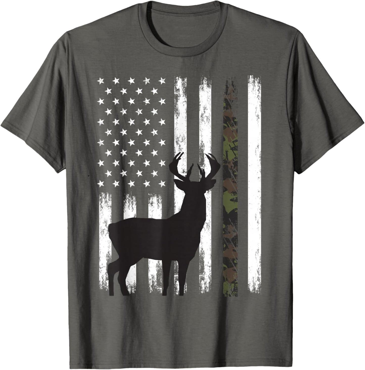 Whitetail Deer Hunting Hunter Buck Camo American Flag USA