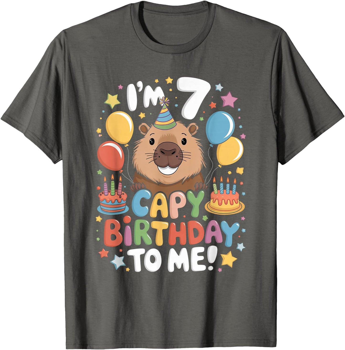 I'm 7 Year Old Capy Birthday To Me 7th Birthday Capybara