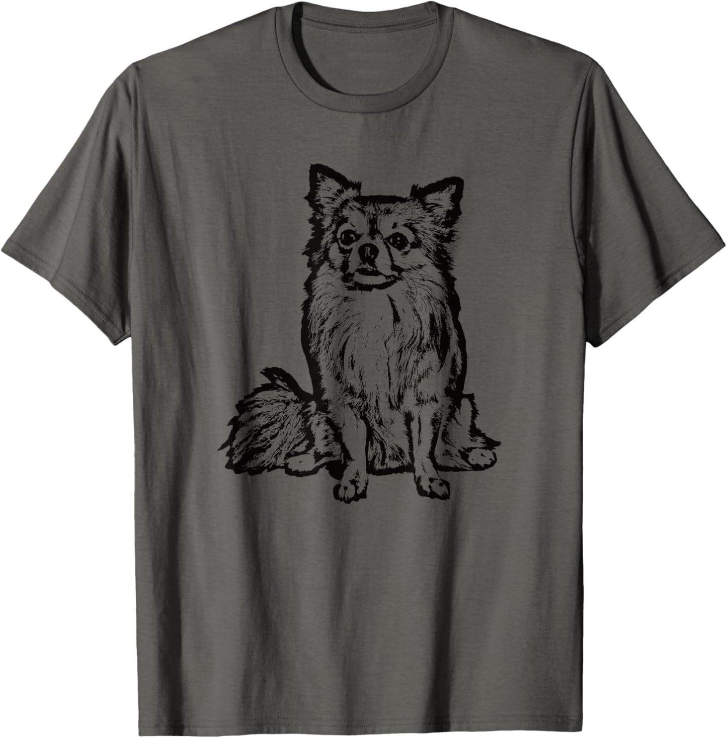 Chihuahua Long Hair Dog Lover Black For Women Men T-Shirt