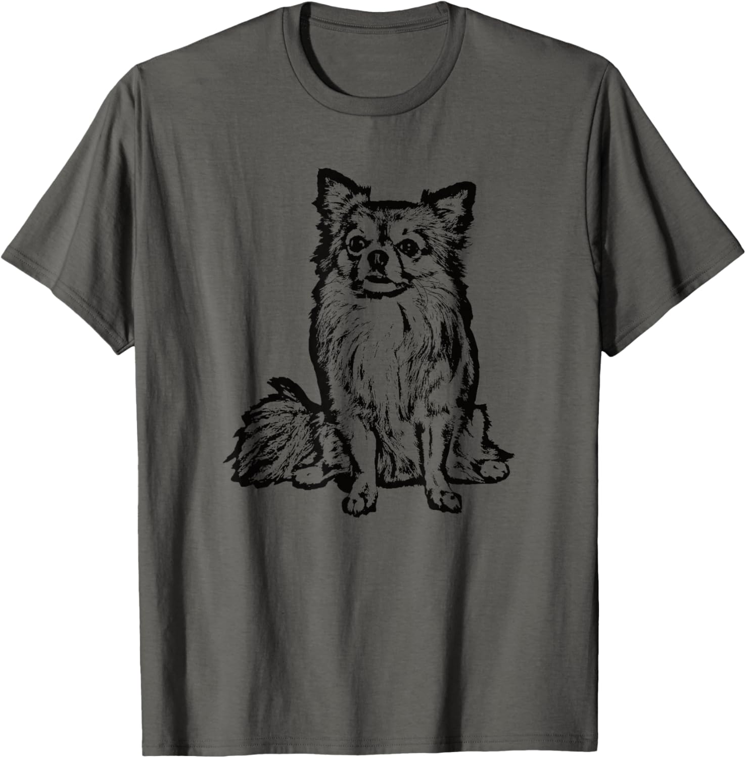 Chihuahua Long Hair Dog Lover Black For Women Men T-Shirt