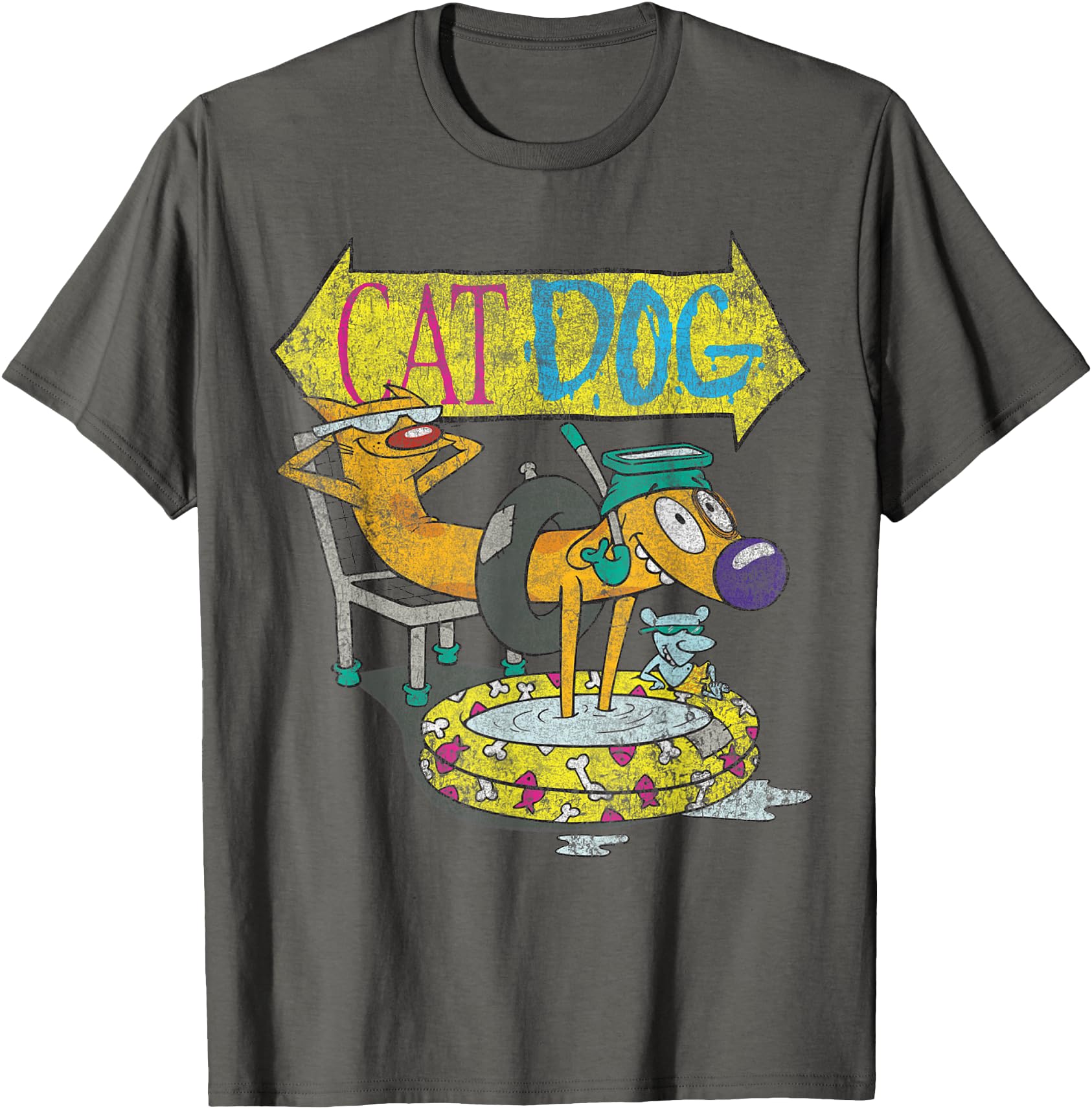 Nickelodeon CatDog Chilling By The Pool Graphic T-Shirt