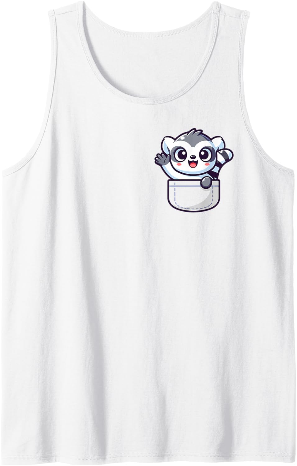 Adorable Cute Chibi Japanese Pocket Kawaii Lemur Tank Top
