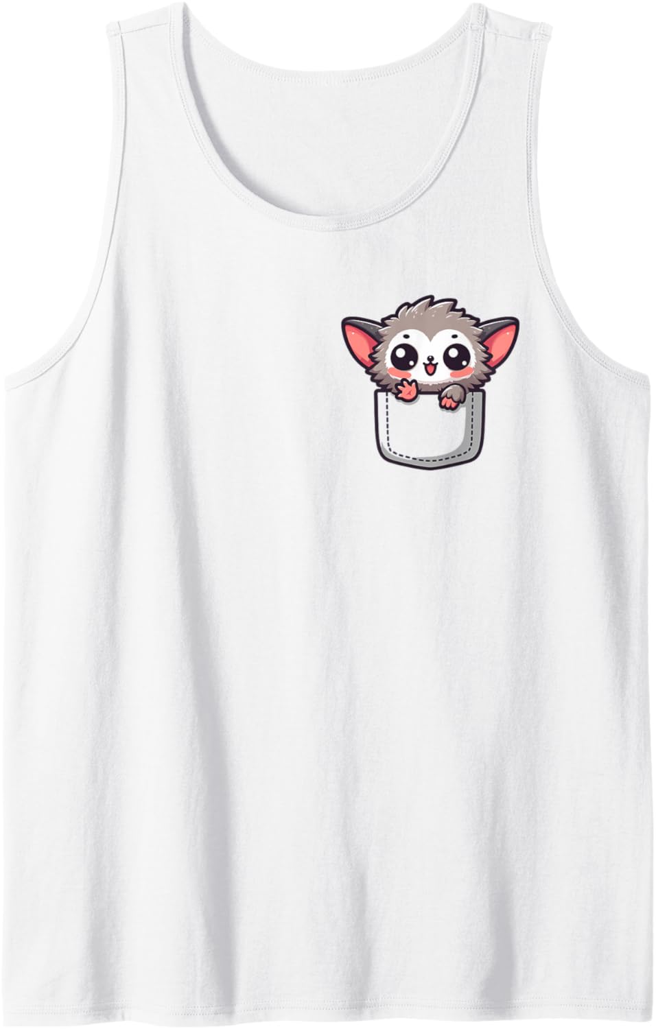 Adorable Cute Chibi Japanese Pocket Kawaii Aye-Aye Tank Top
