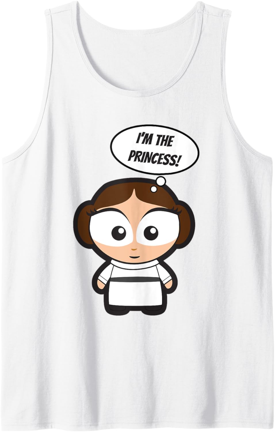Star Wars Princess Leia Chibi Style Adorable Logo Tank Top