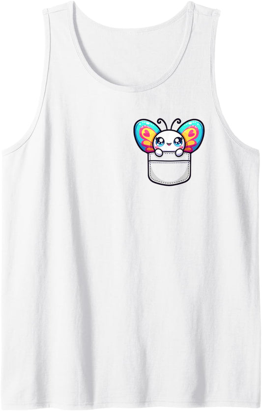 Adorable Cute Chibi Japanese Pocket Kawaii Butterfly Tank Top