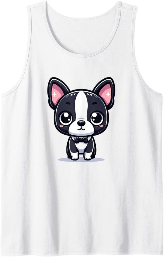 Adorable Cute Japanese Kawaii Chibi Boston Terrier Tank Top