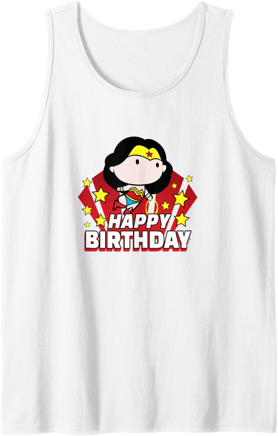 DC Comics Justice League Happy Birthday Chibi Wonder Woman Tank Top