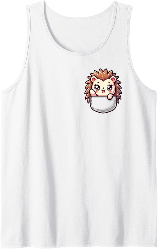 Adorable Cute Chibi Japanese Pocket Kawaii Hedgehog Tank Top