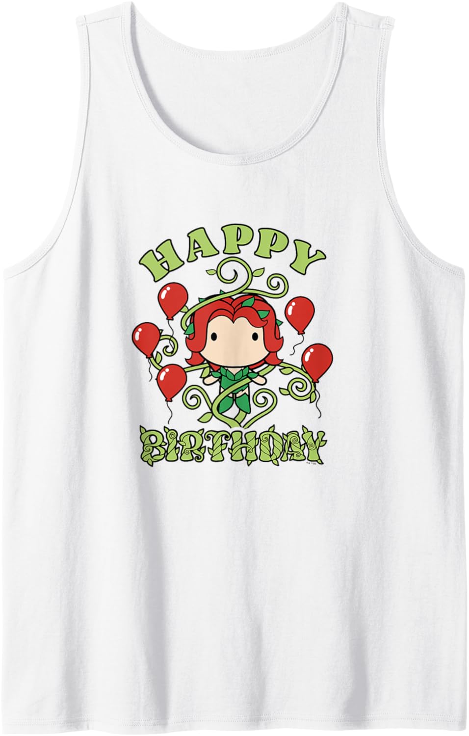 DC Comics Justice League Happy Birthday Chibi Poison Ivy Tank Top
