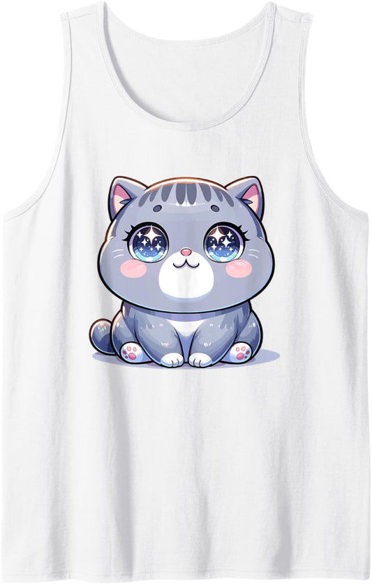 Adorable Cute Japanese Kawaii Chibi British Shorthair Tank Top