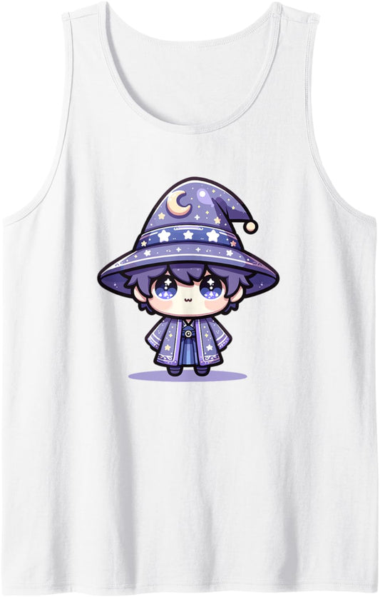 Adorable Cute Japanese Kawaii Chibi Wizard Tank Top