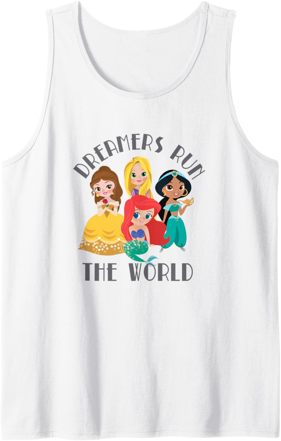 Disney Princess Dreamers Run The World Chibi Group Shot Tank Top